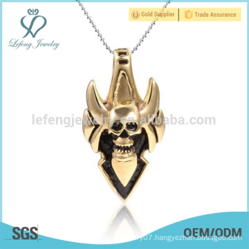 Programmable style gold plated stainless steel pendant,custom skull logo pendant